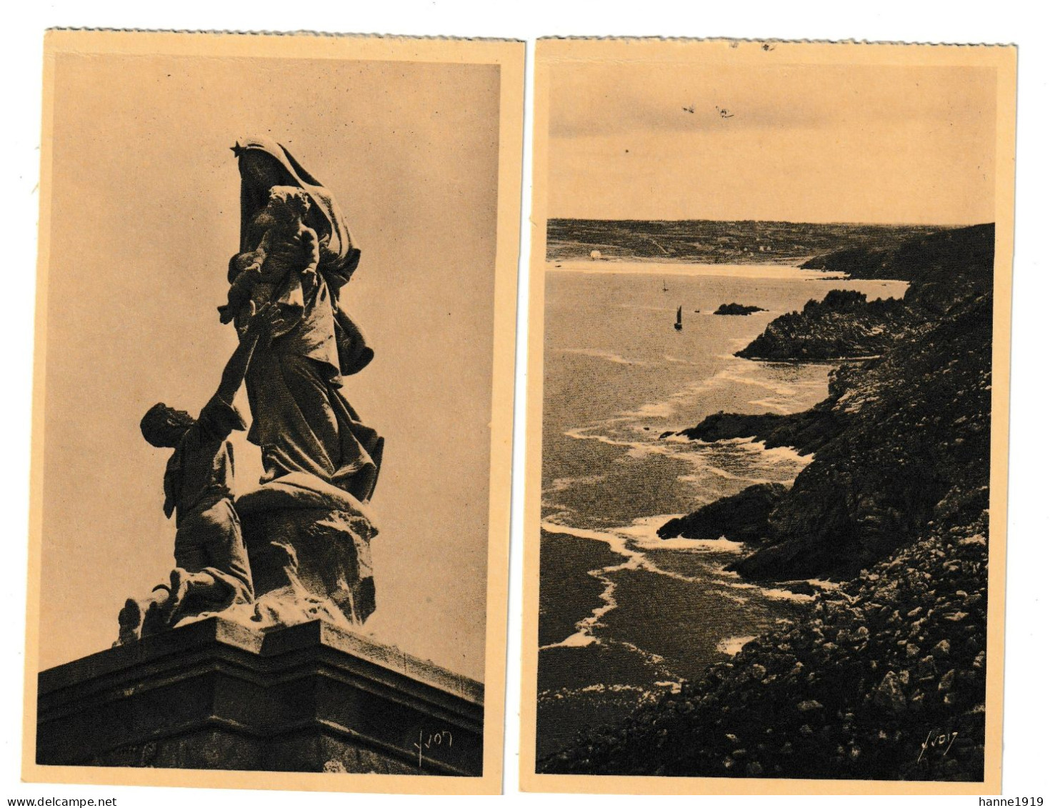 Pointe Du Raz De Sein Lot 2 Cartes Finistère France Htje - La Pointe Du Raz