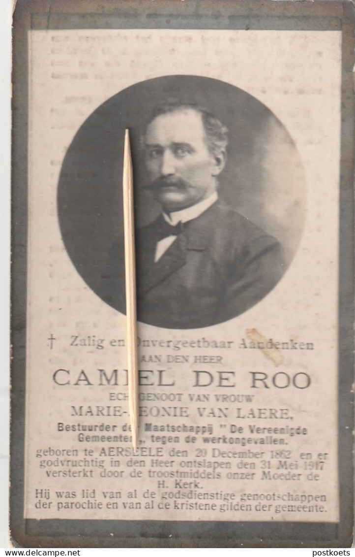 Aarsele, Aarseele, 1917, Camiel De Roo, Van Laere - Devotion Images