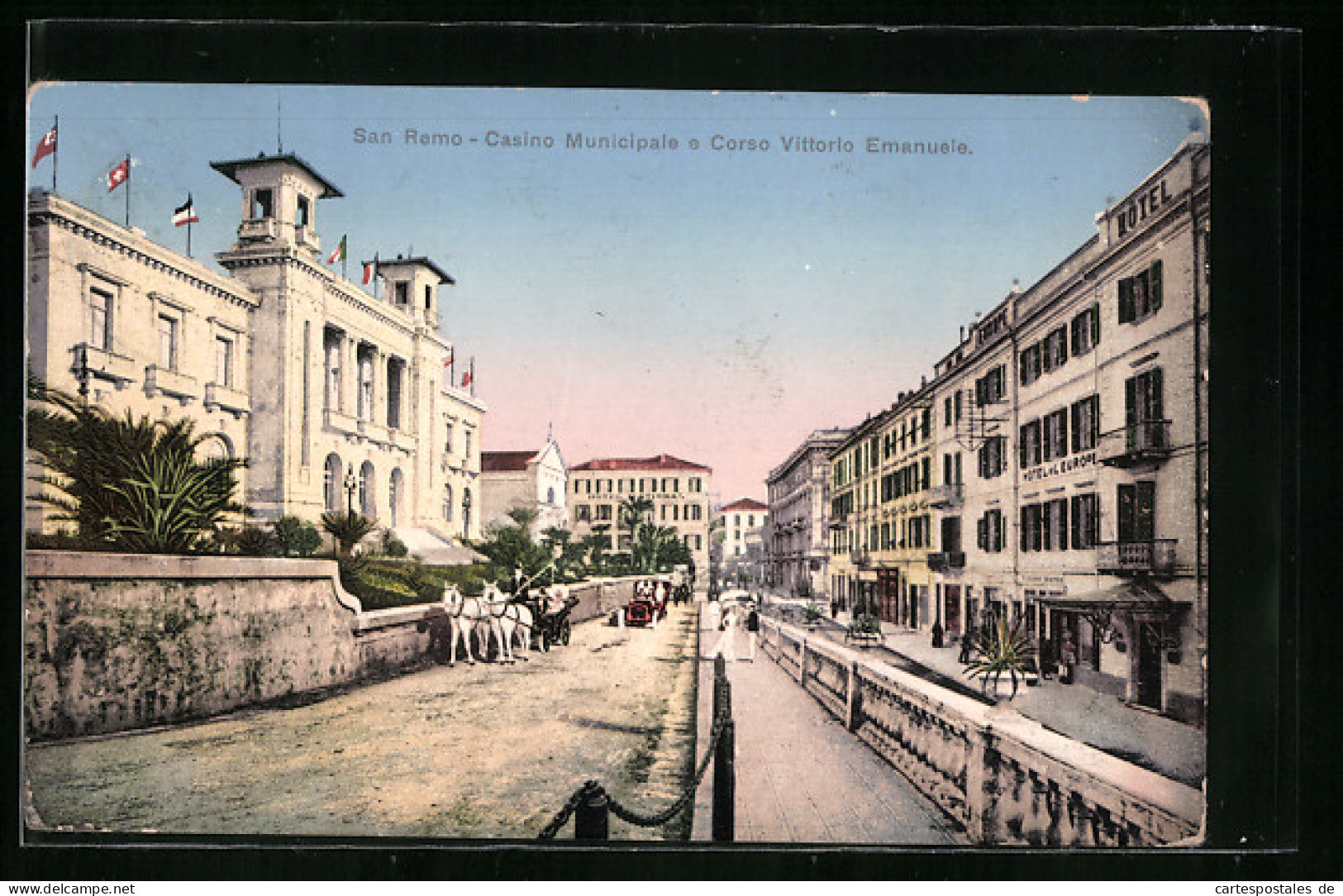 Cartolina San Remo, Casino Municipale E Corso Vittorio Emanuele  - San Remo