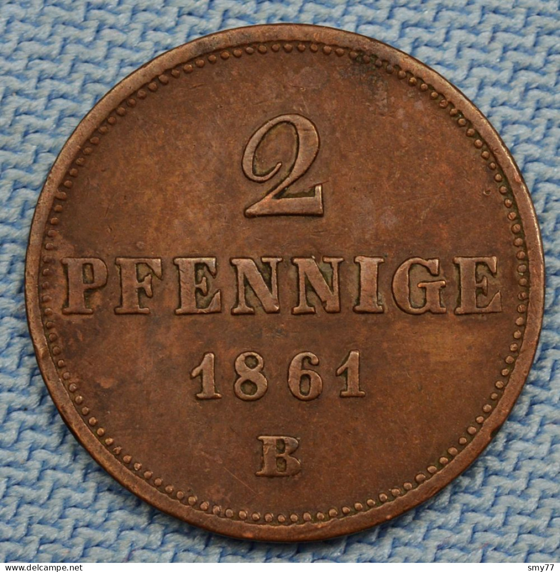 Sachsen / Saxony • 2 Pfennige 1861 B • Johann • High Grade • Saxe • [24-634] - Monedas Pequeñas & Otras Subdivisiones