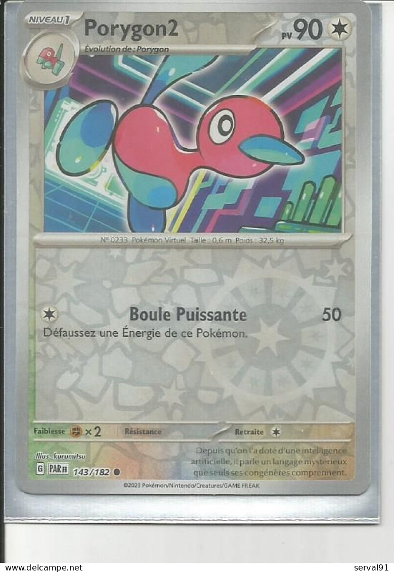 CARTE PORYGON 2 REVERSE FAILLE PARADOXE N° 143 - Scarlet & Violet