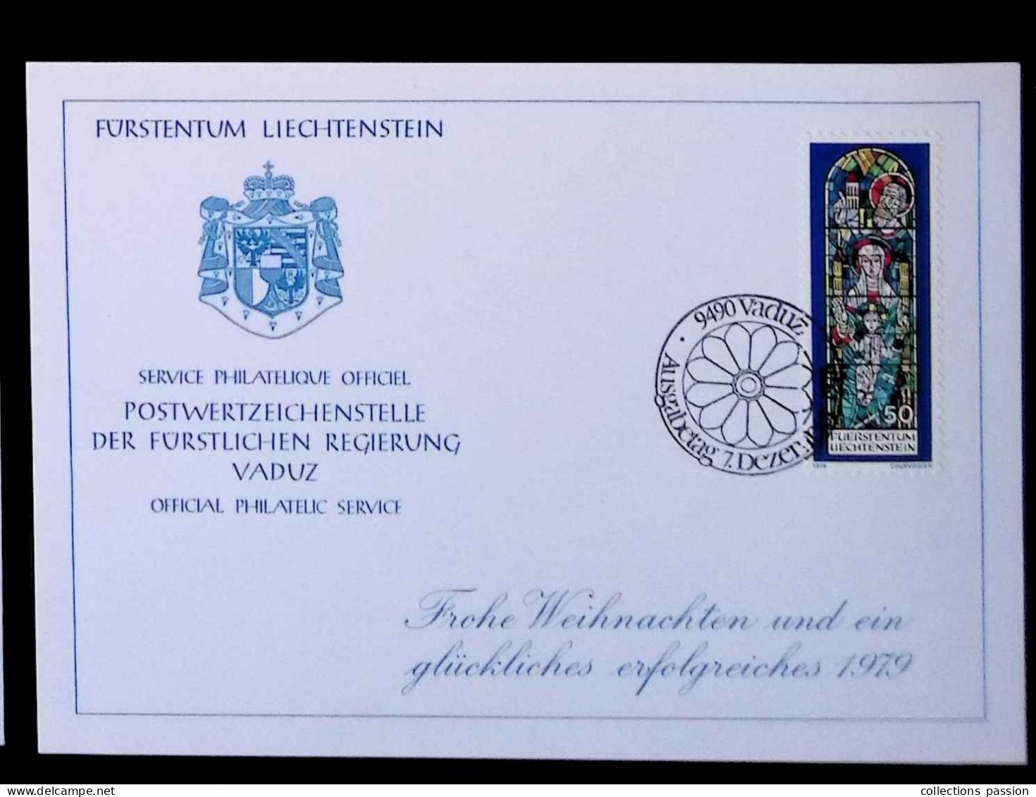 CL, FDC, Ausgabetag, Liechtenstein, 9490 Vaduz, 7-12-1978, Service Philatélique Officiel, Fürstentum Liechtenstein, 662 - FDC