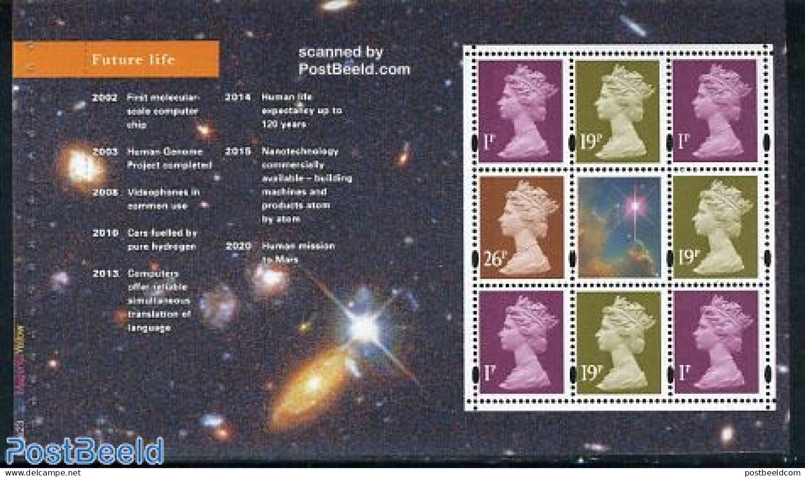 Great Britain 1999 Future Life Booklet Pane, Mint NH - Unused Stamps