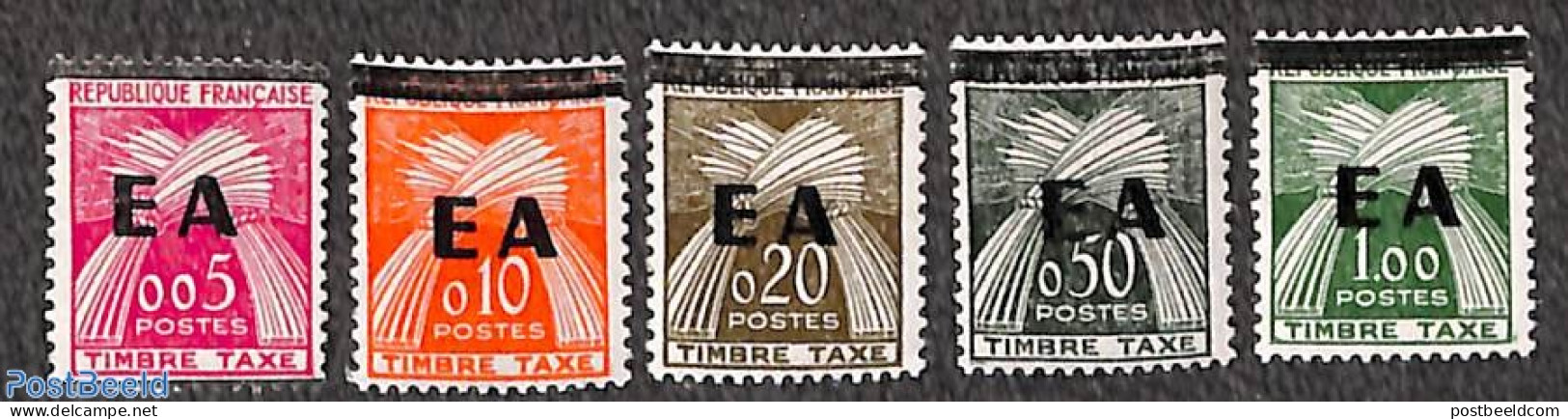 Algeria 1962 Postage Due Overprints 5v, Mint NH - Otros & Sin Clasificación