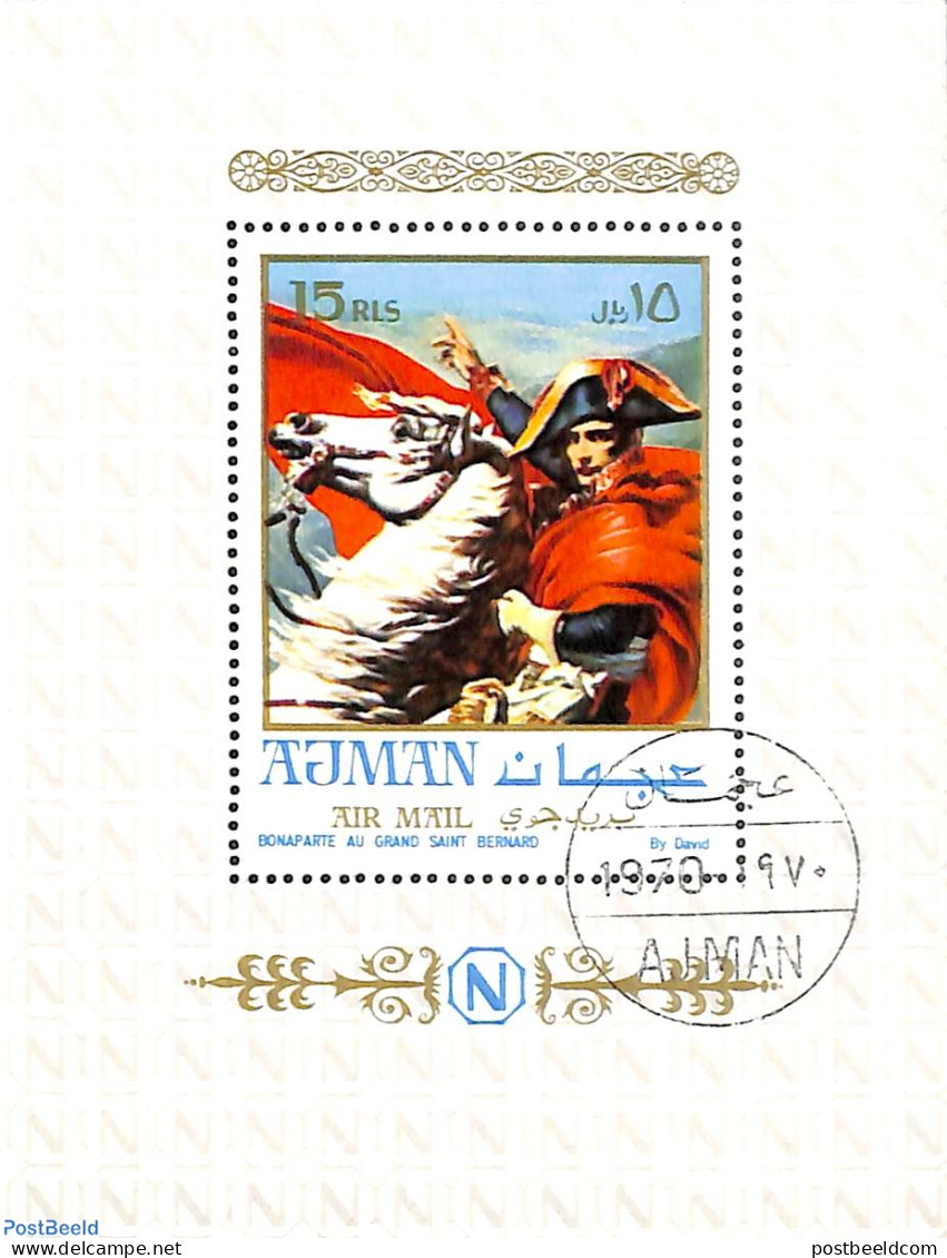 Ajman 1970 Napoleon S/s, Mint NH, History - History - Napoleon - Art - Paintings - Napoleon