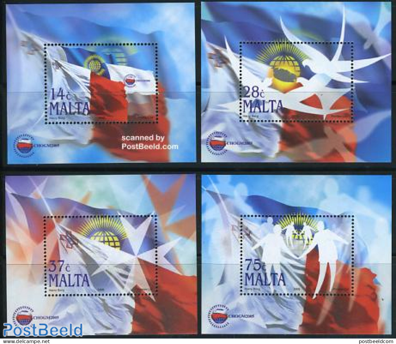 Malta 2005 Commonwealth Conference 4 S/s, Mint NH, History - Flags - Malta