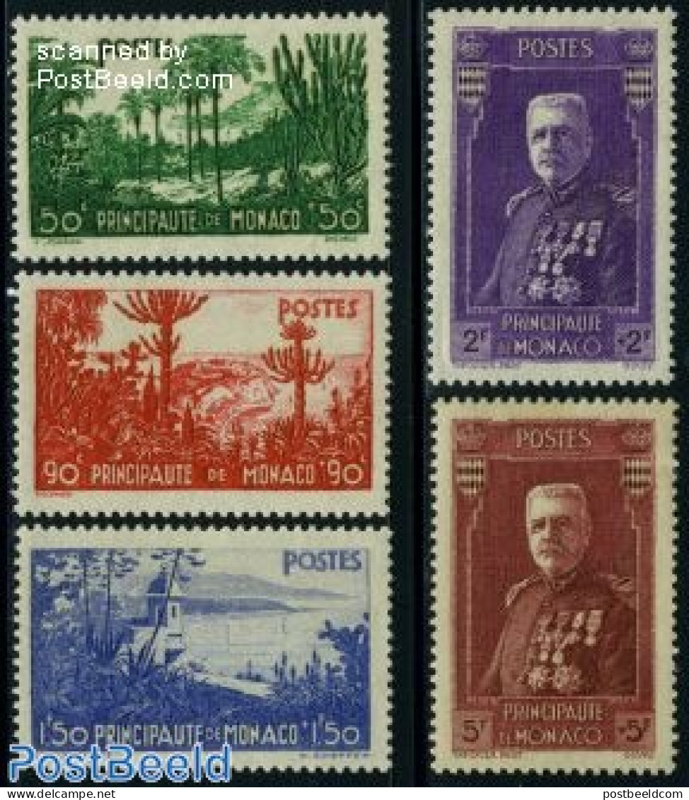 Monaco 1937 Gardens 5v, Mint NH, Nature - Gardens - Ongebruikt