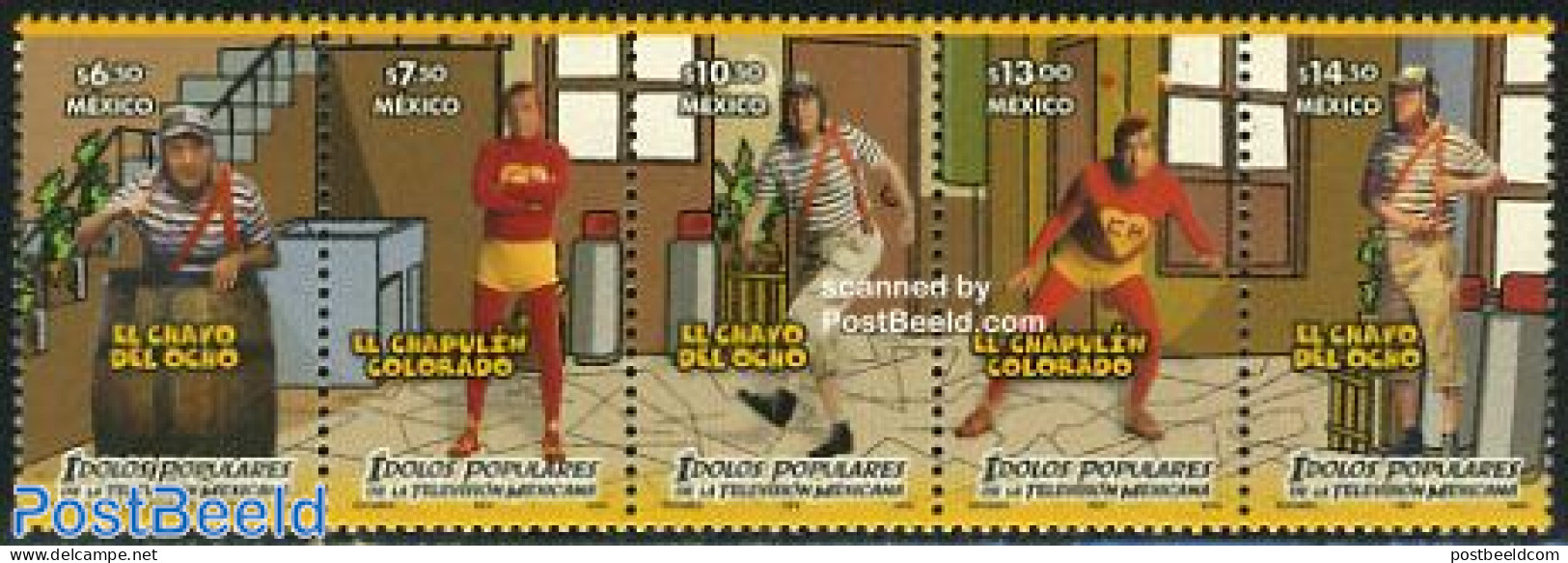 Mexico 2006 Idolos Populares 5v [::::], Mint NH, Performance Art - Radio And Television - Telekom