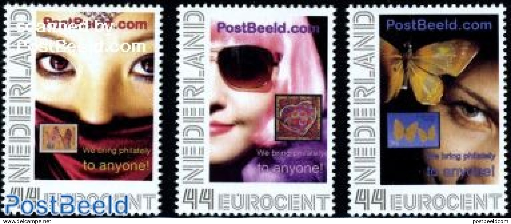 Netherlands, Personal Stamps 2010 We Bring Philately To Anyone 3v, Mint NH, Nature - Butterflies - Stamps On Stamps - Stamps On Stamps