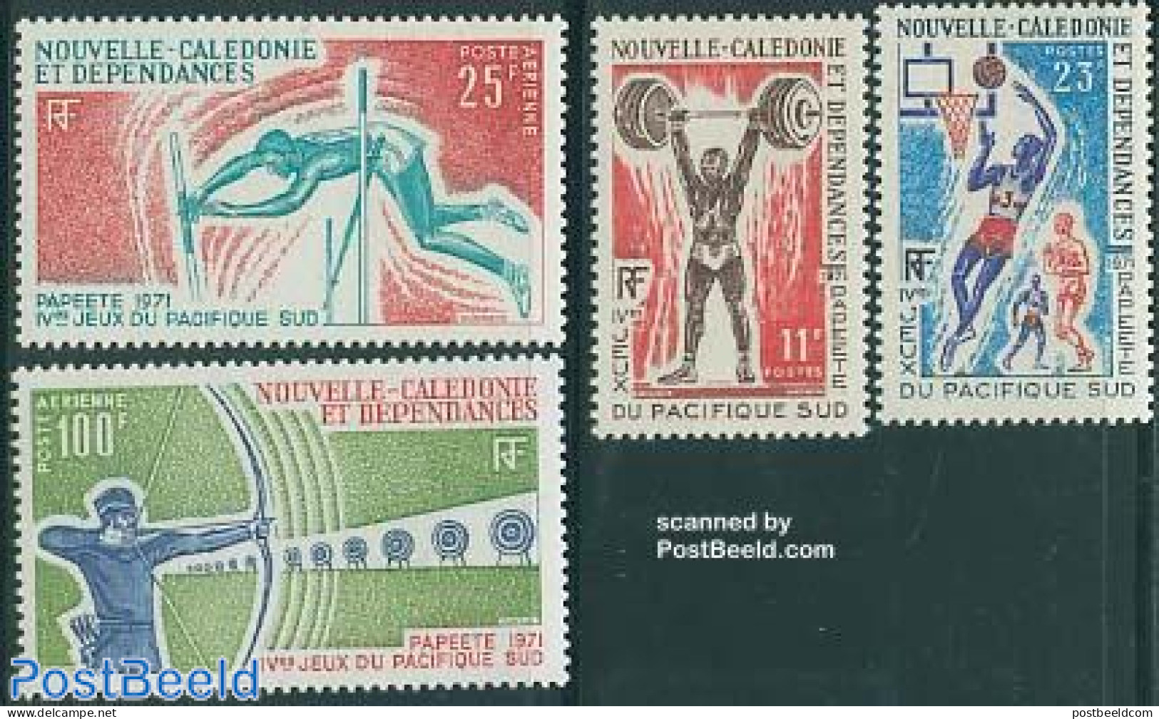 New Caledonia 1971 South Pacific Games 4v, Mint NH, Sport - Athletics - Basketball - Shooting Sports - Sport (other An.. - Nuevos