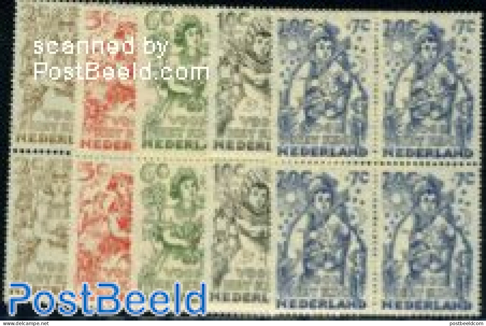 Netherlands 1949 Child Welfare 5v, Blocks Of 4 [+], Mint NH, Nature - Various - Birds - Agriculture - Ungebraucht