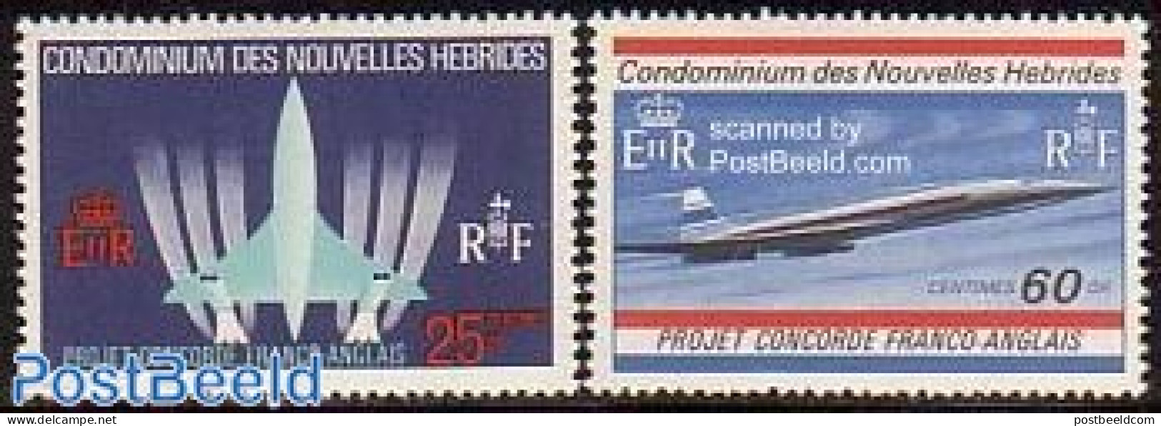 New Hebrides 1968 Concorde 2v F, Mint NH, Transport - Concorde - Aircraft & Aviation - Unused Stamps