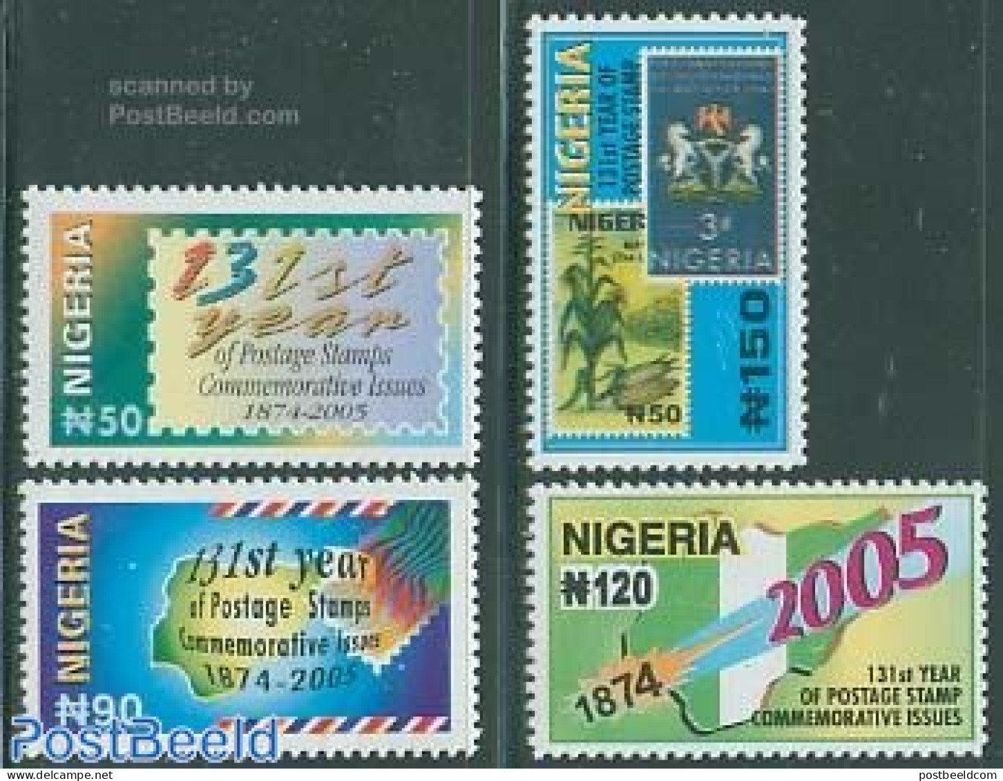 Nigeria 2005 131 Year Postage Stamps 4v, Mint NH, Various - Stamps On Stamps - Maps - Stamps On Stamps