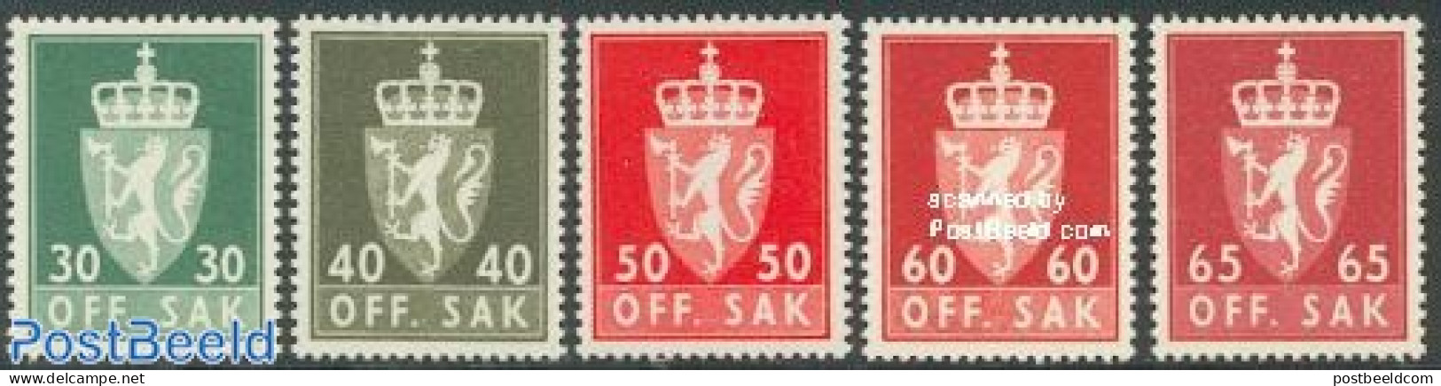 Norway 1962 On Service 5v, Normal Paper, Mint NH, History - Coat Of Arms - Otros & Sin Clasificación