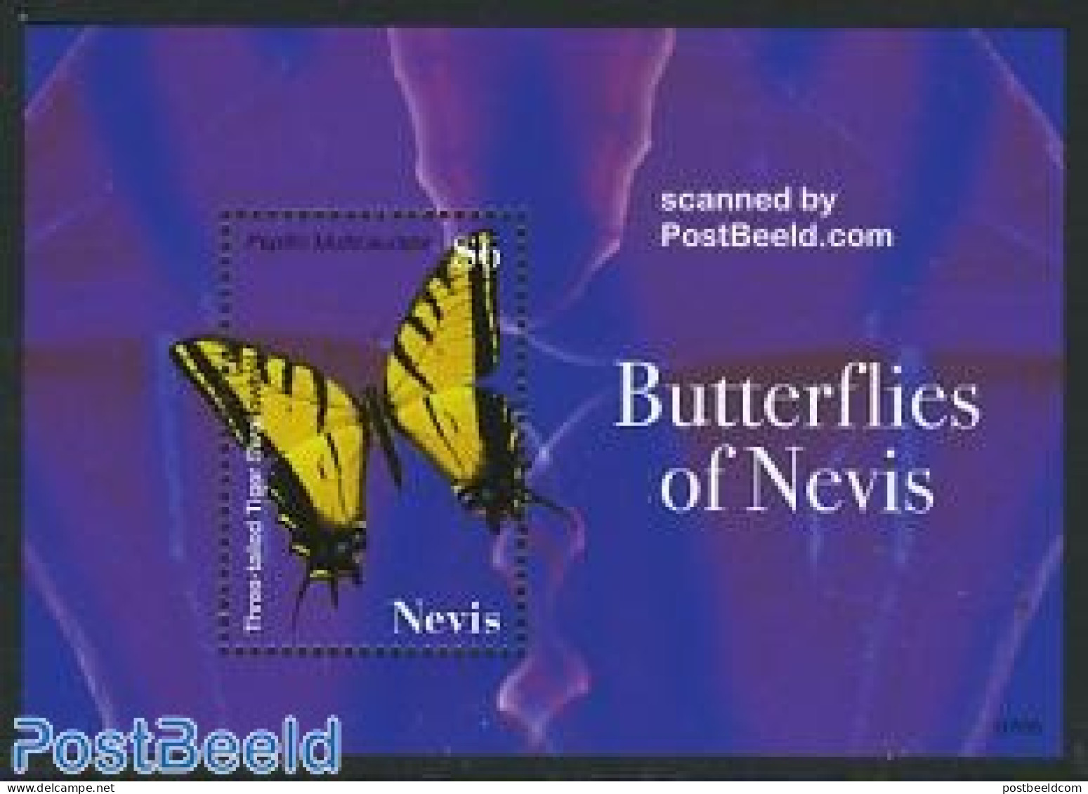 Nevis 2007 Butterflies Of Nevis S/s, Mint NH, Nature - Butterflies - St.Kitts And Nevis ( 1983-...)
