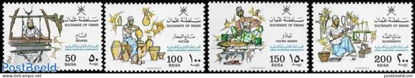 Oman 1988 Handicrafts 4v, Mint NH, Various - Textiles - Art - Handicrafts - Textiel