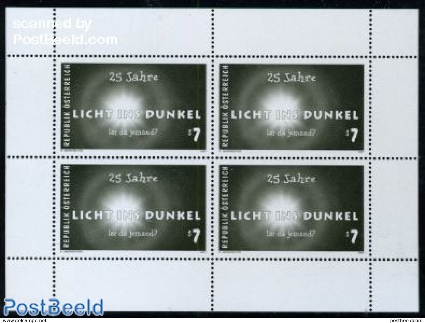 Austria 1997 Licht In Dunkel M/s, Blackprint, Mint NH - Ungebraucht