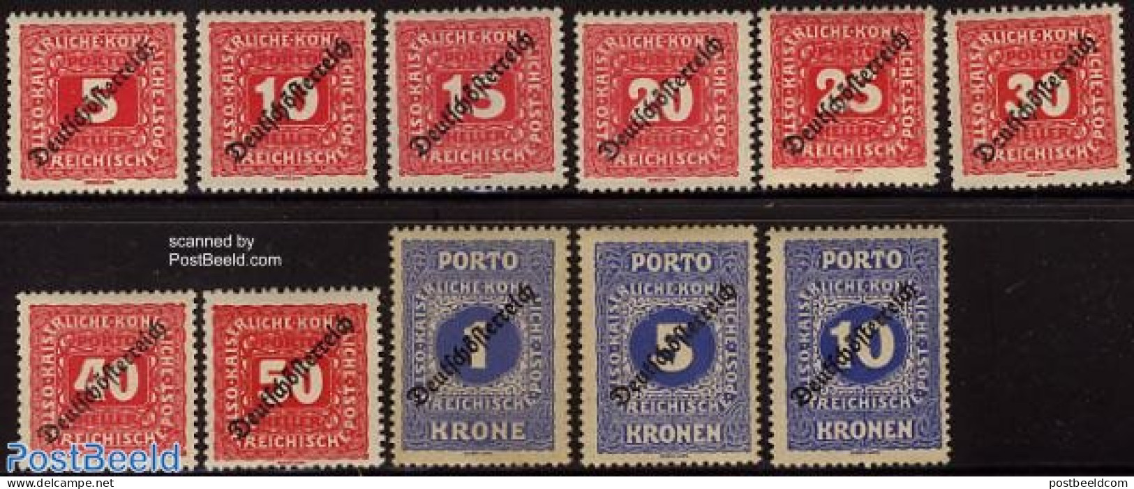 Austria 1919 Postage Due 11v, Overprints, Unused (hinged) - Altri & Non Classificati