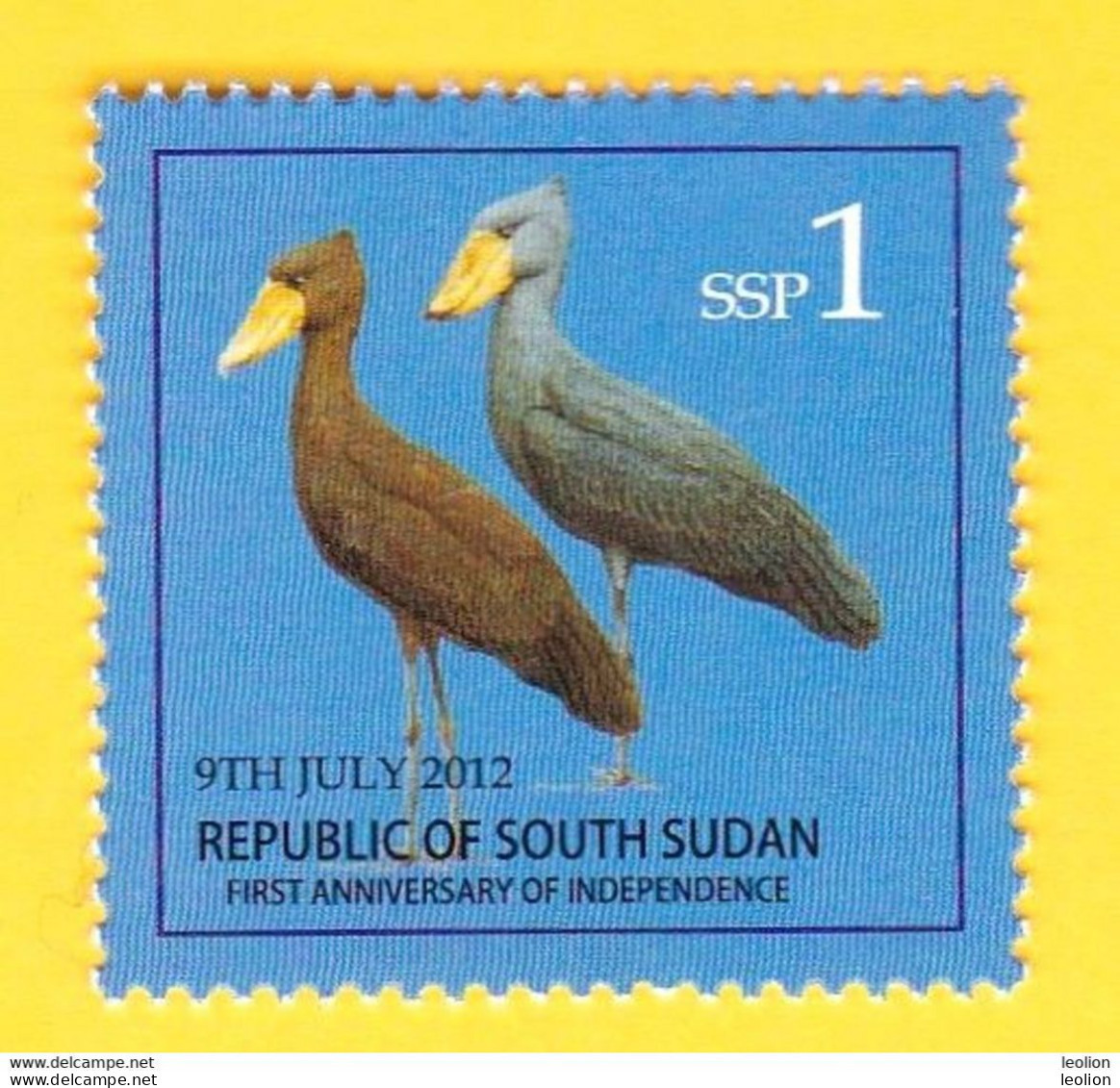 SOUTH SUDAN 2nd Issue = Süd-Sudan 1 SSP Shoe-Billed Stork Birds Oiseaux SOUDAN Soedan - Zuid-Soedan