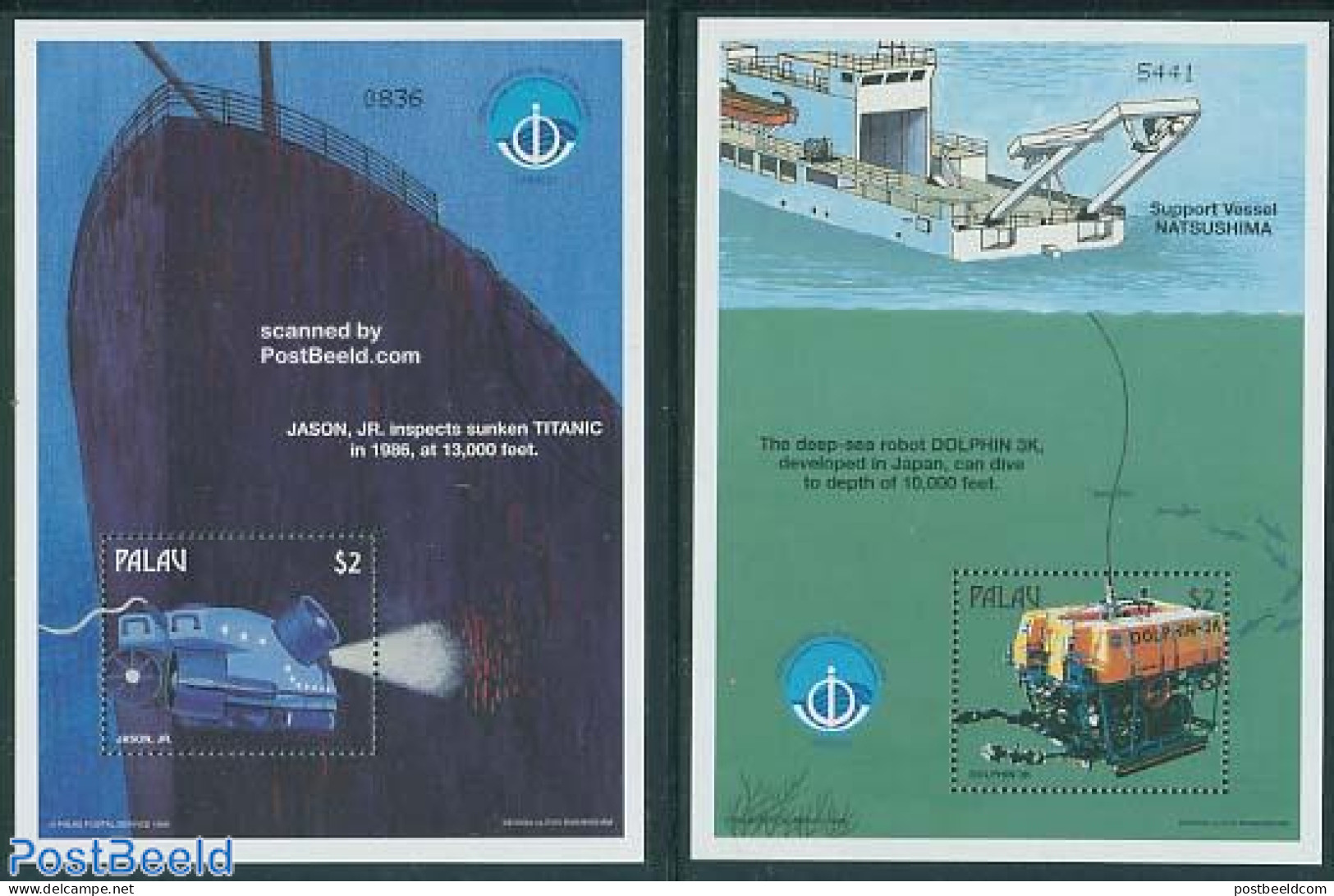 Palau 1998 Int. Ocean Year, Diving 2 S/s, Mint NH, Sport - Transport - Diving - Ships And Boats - Buceo