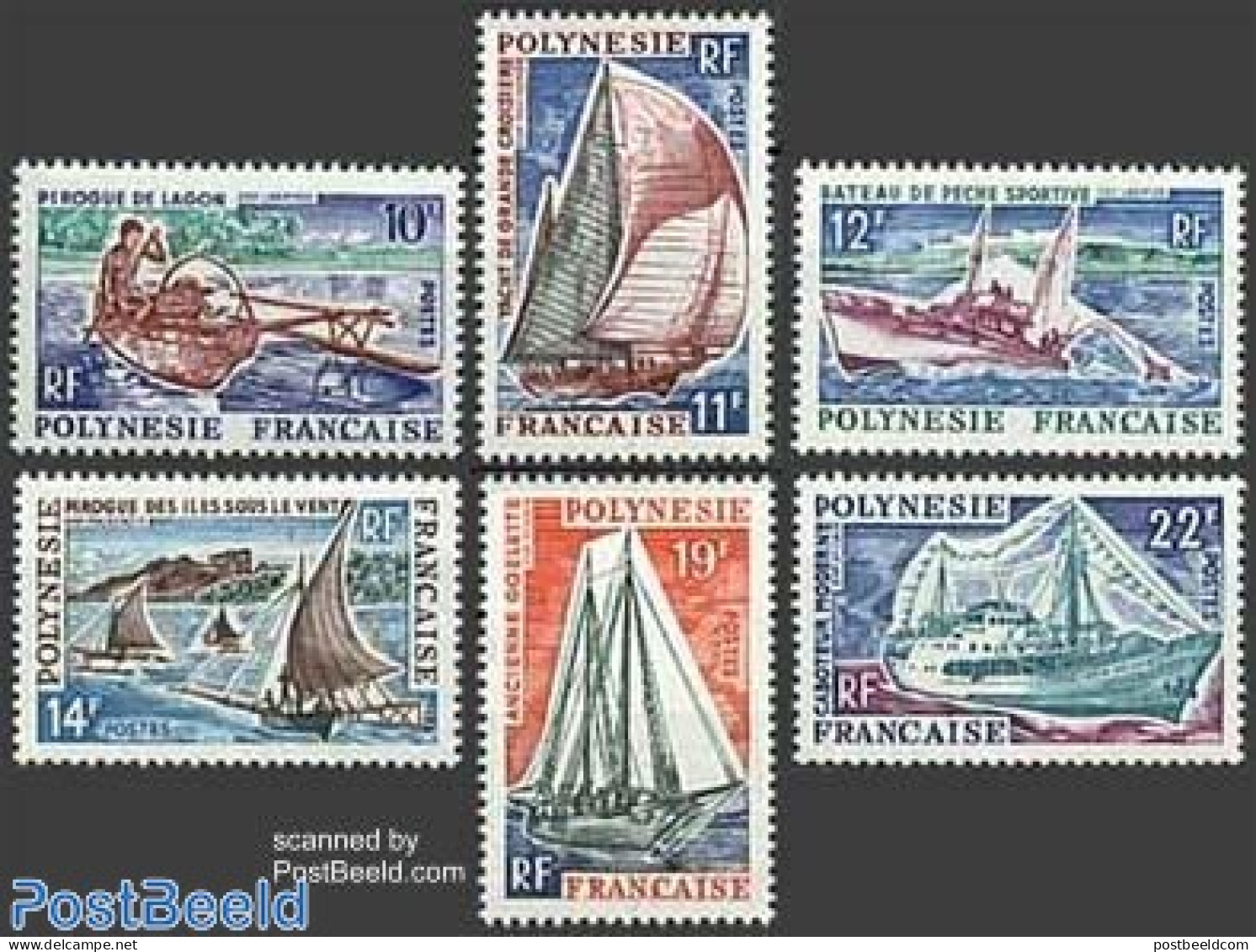 French Polynesia 1966 Ships 6v, Mint NH, Nature - Transport - Fishing - Ships And Boats - Nuovi