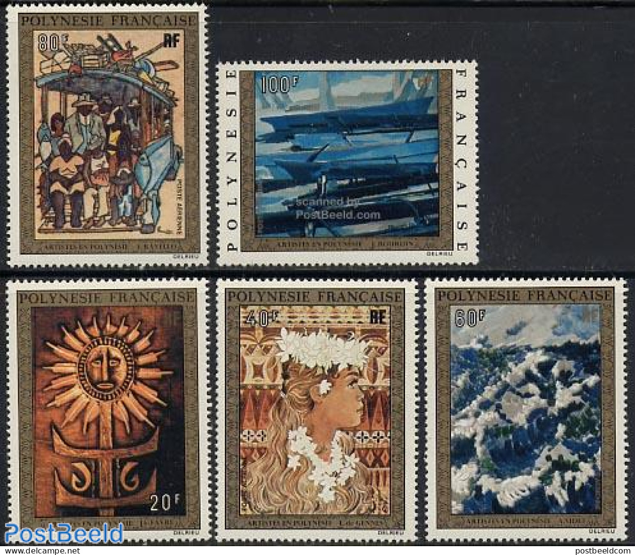 French Polynesia 1973 Paintings 5v, Mint NH, Art - Modern Art (1850-present) - Paintings - Neufs