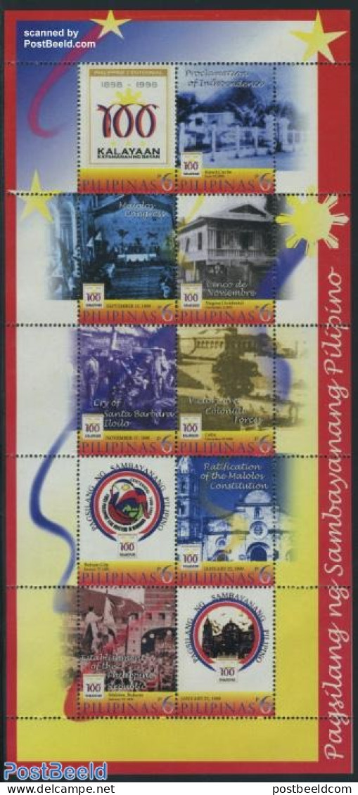 Philippines 1999 Independence Centenary 10v M/s, Mint NH, History - History - Filipinas