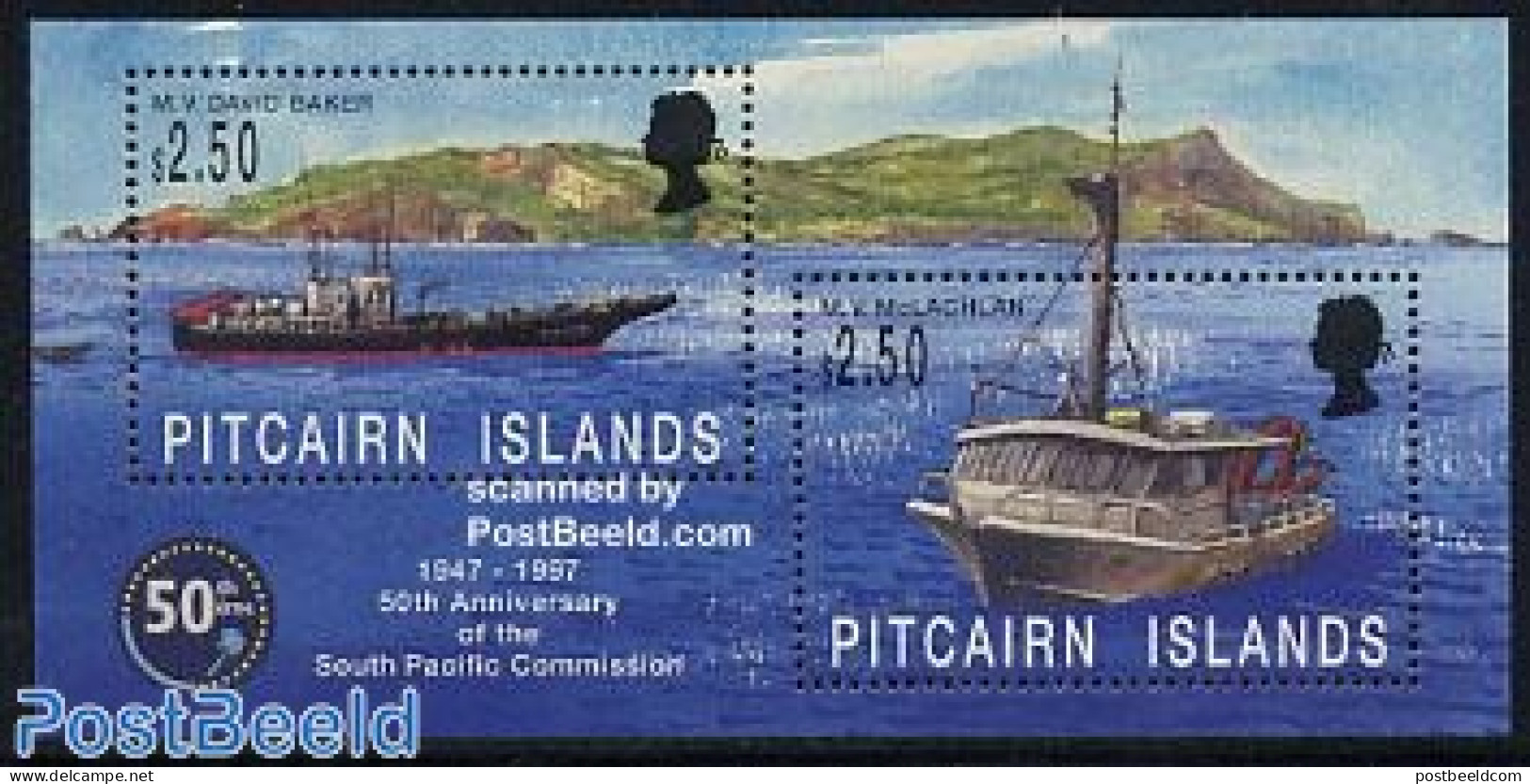 Pitcairn Islands 1997 South Pacific Commission S/s, Mint NH, Transport - Ships And Boats - Boten