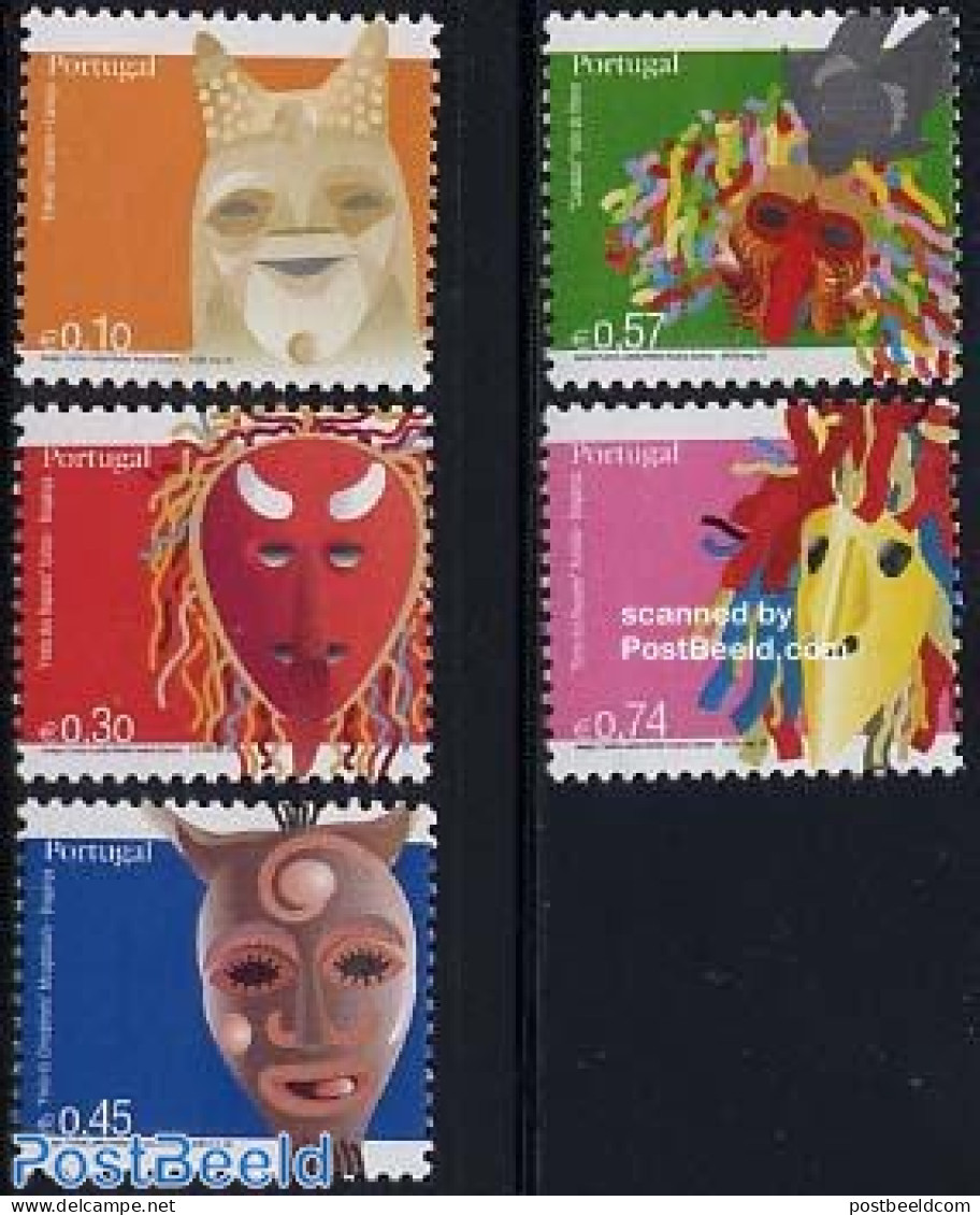 Portugal 2005 Masks 5v, Mint NH, Various - Folklore - Unused Stamps
