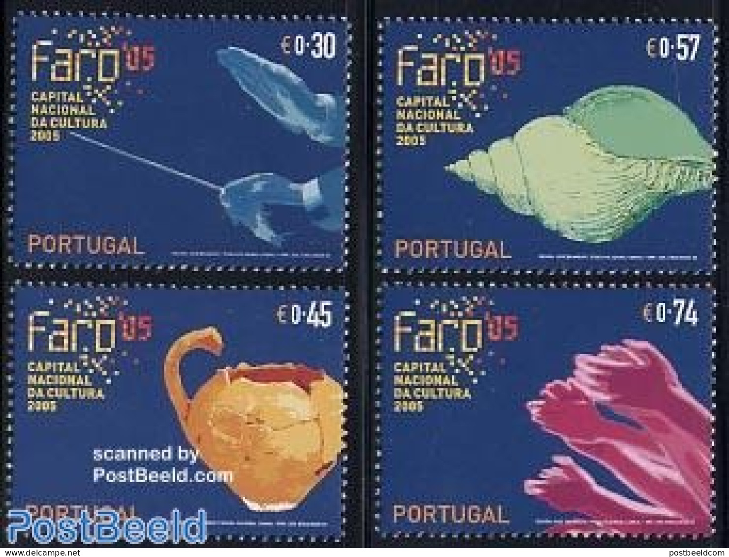 Portugal 2005 Faro National Cultural Capital 4v, Mint NH, History - Nature - Performance Art - Archaeology - Shells & .. - Unused Stamps