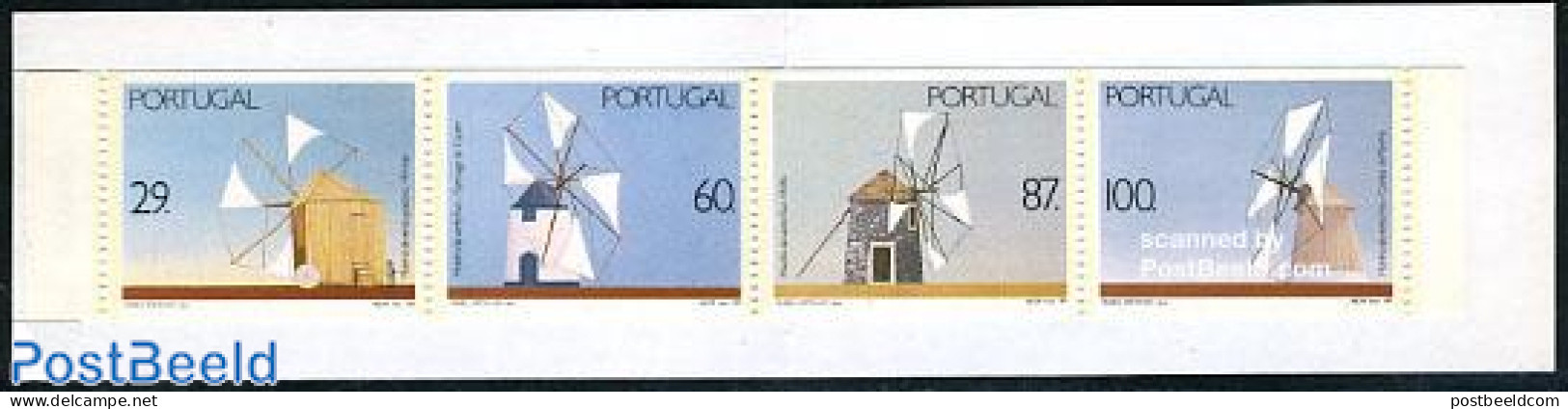 Portugal 1989 Windmills 4v In Booklet, Mint NH, Various - Stamp Booklets - Mills (Wind & Water) - Neufs