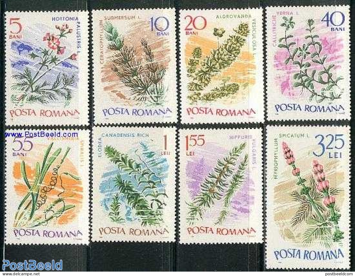 Romania 1966 Water Plants 8v, Mint NH, Nature - Flowers & Plants - Nuovi