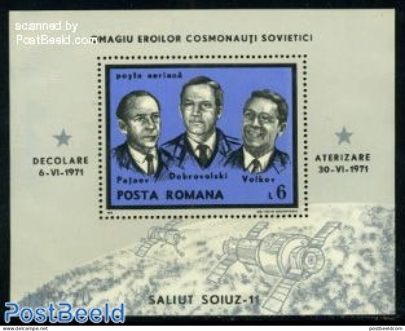 Romania 1971 Sojuz 11 Accident S/s, Mint NH, History - Transport - Space Exploration - Disasters - Neufs