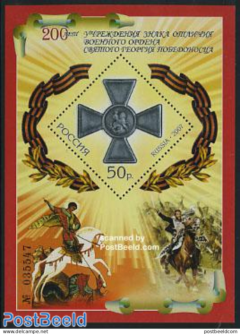 Russia 2007 St. George Decoration S/s, Mint NH, History - Nature - Decorations - Horses - Militares