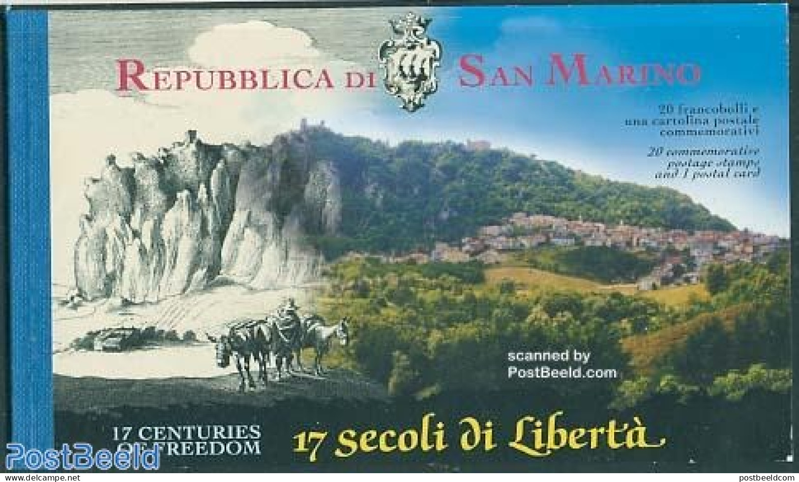 San Marino 2000 1700 Years San Marino 20v In Booklet, Mint NH, History - Various - History - Stamp Booklets - Maps - Nuevos