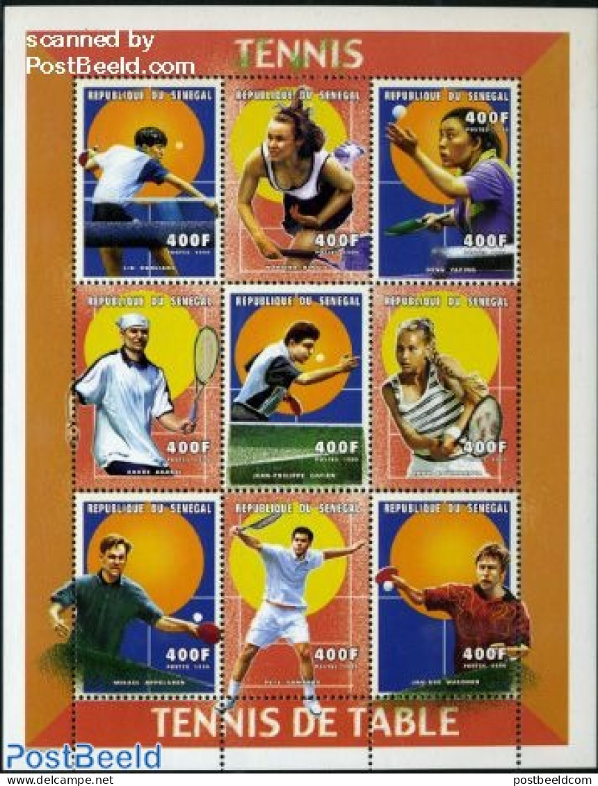 Senegal 1999 Tennis & Table Tennis 9v M/s, Mint NH, Sport - Table Tennis - Tennis - Tafeltennis