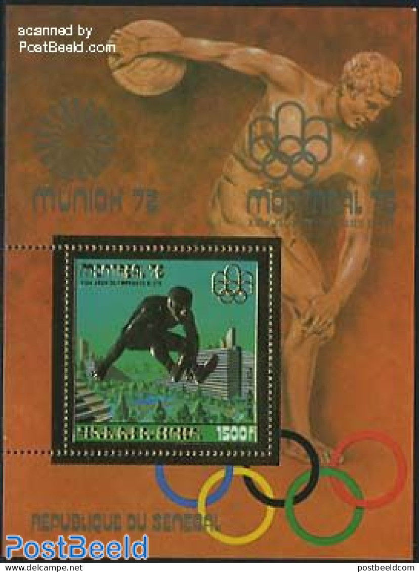 Senegal 1976 Olympic Games Montreal S/s Gold, Mint NH, Sport - Athletics - Olympic Games - Atletica