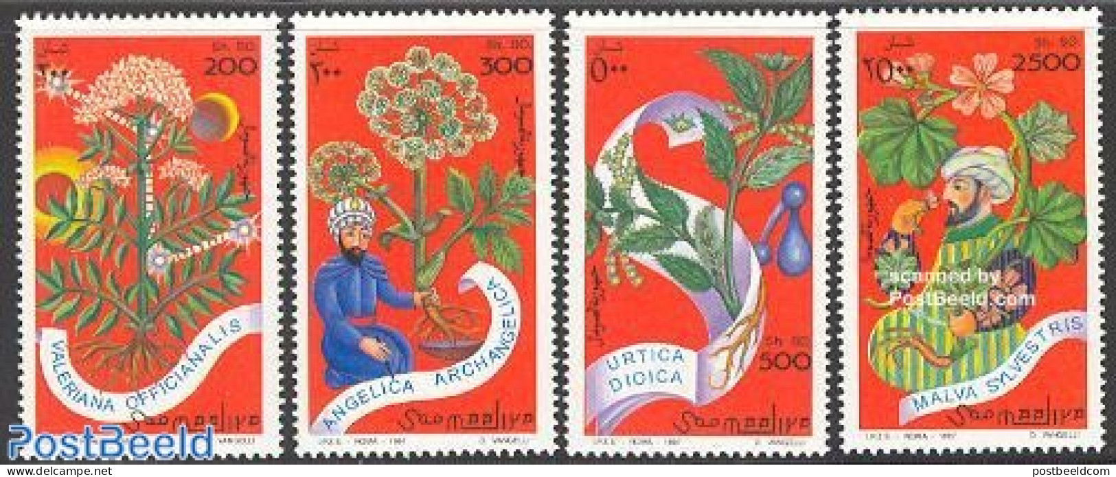 Somalia 1997 Medical Plants 4v, Mint NH, Health - Nature - Health - Flowers & Plants - Somalia (1960-...)