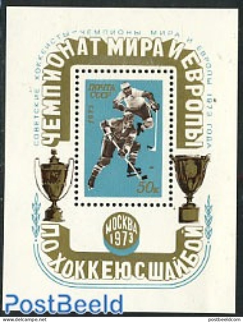 Russia, Soviet Union 1973 Ice Hockey Winner S/s, Mint NH, Sport - Ice Hockey - Sport (other And Mixed) - Ungebraucht
