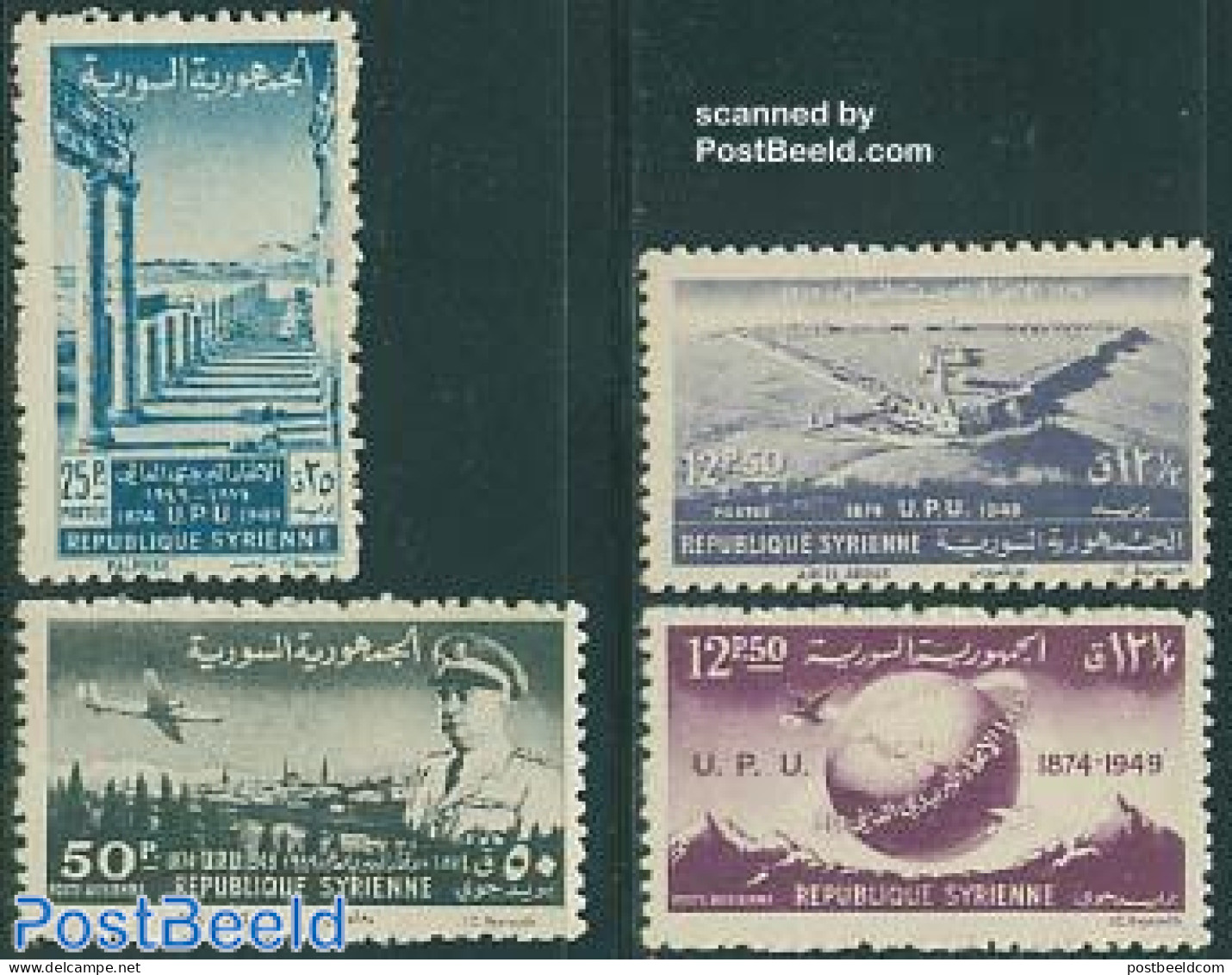 Syria 1949 75 Years UPU 4v, Mint NH, U.P.U. - U.P.U.