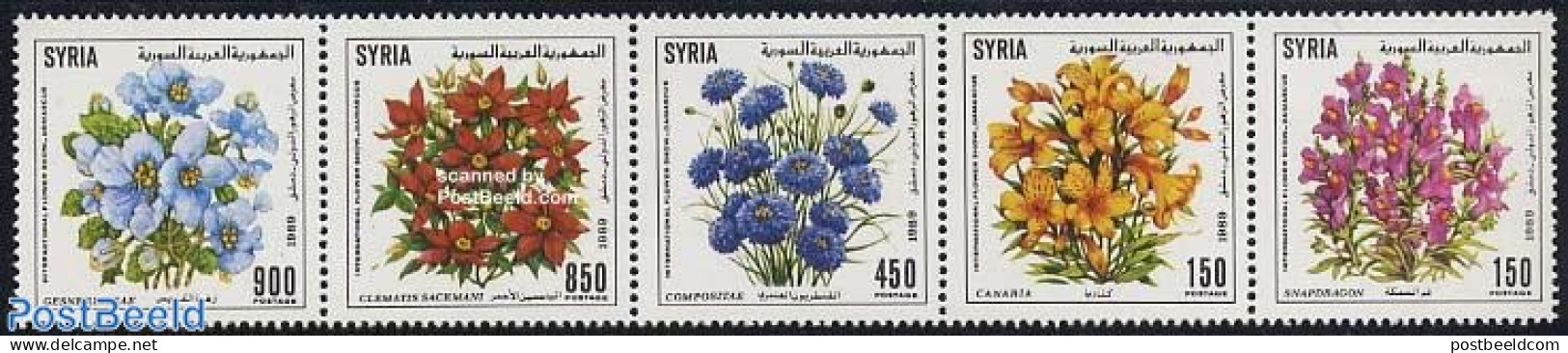 Syria 1989 Flower Show 5v [::::], Mint NH, Nature - Flowers & Plants - Syria