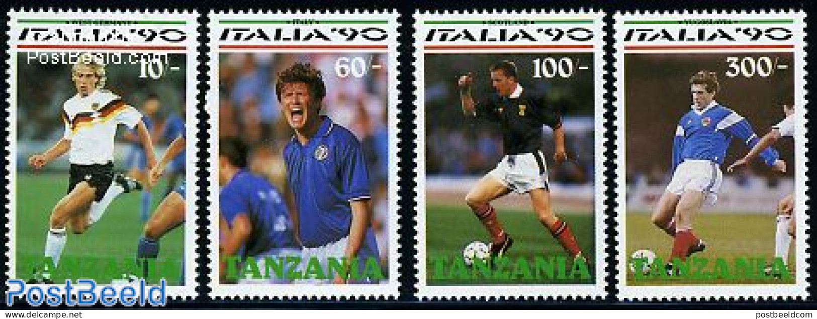 Tanzania 1990 World Cup Football 4v, Mint NH, Sport - Football - Tanzania (1964-...)