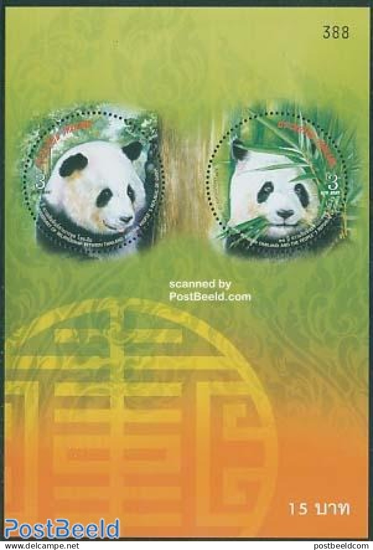 Thailand 2005 Panda S/s, Relationship With P.R. China, Mint NH, Nature - Various - Round-shaped Stamps - Pandas - Tailandia