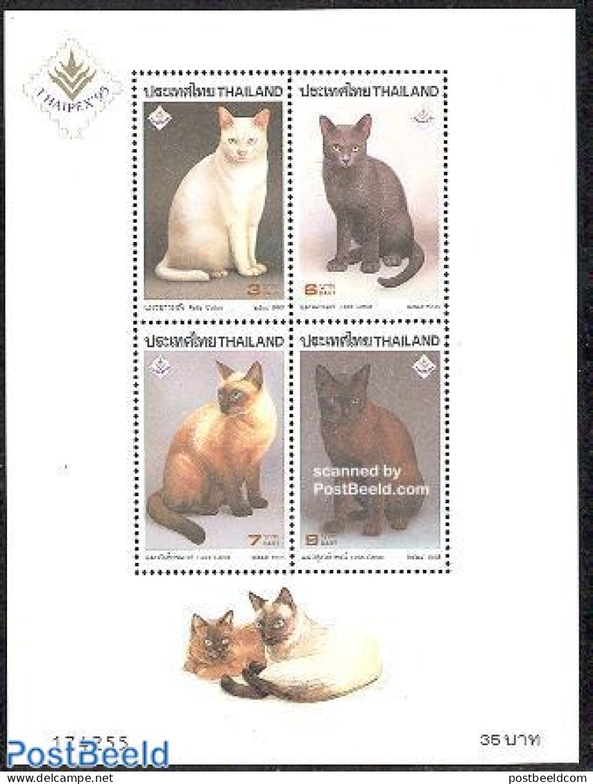 Thailand 1995 Thaipex, Cats S/s, Mint NH, Nature - Cats - Philately - Thaïlande