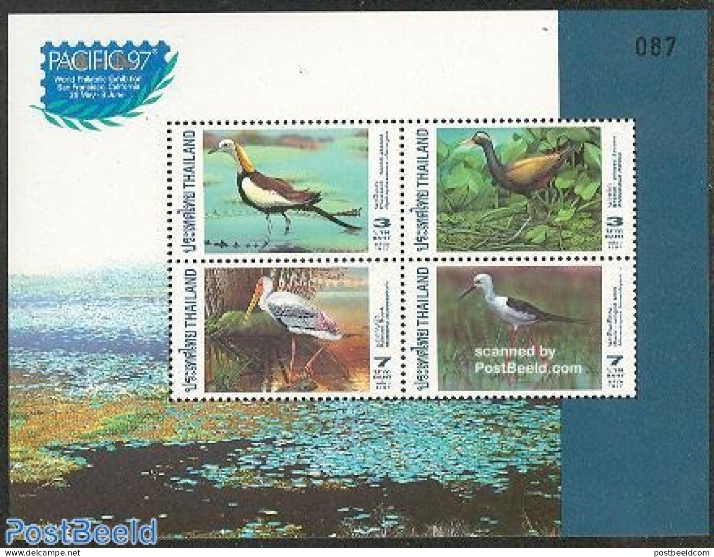 Thailand 1997 Pacific 97, Water Birds S/s, Mint NH, Nature - Birds - Tailandia