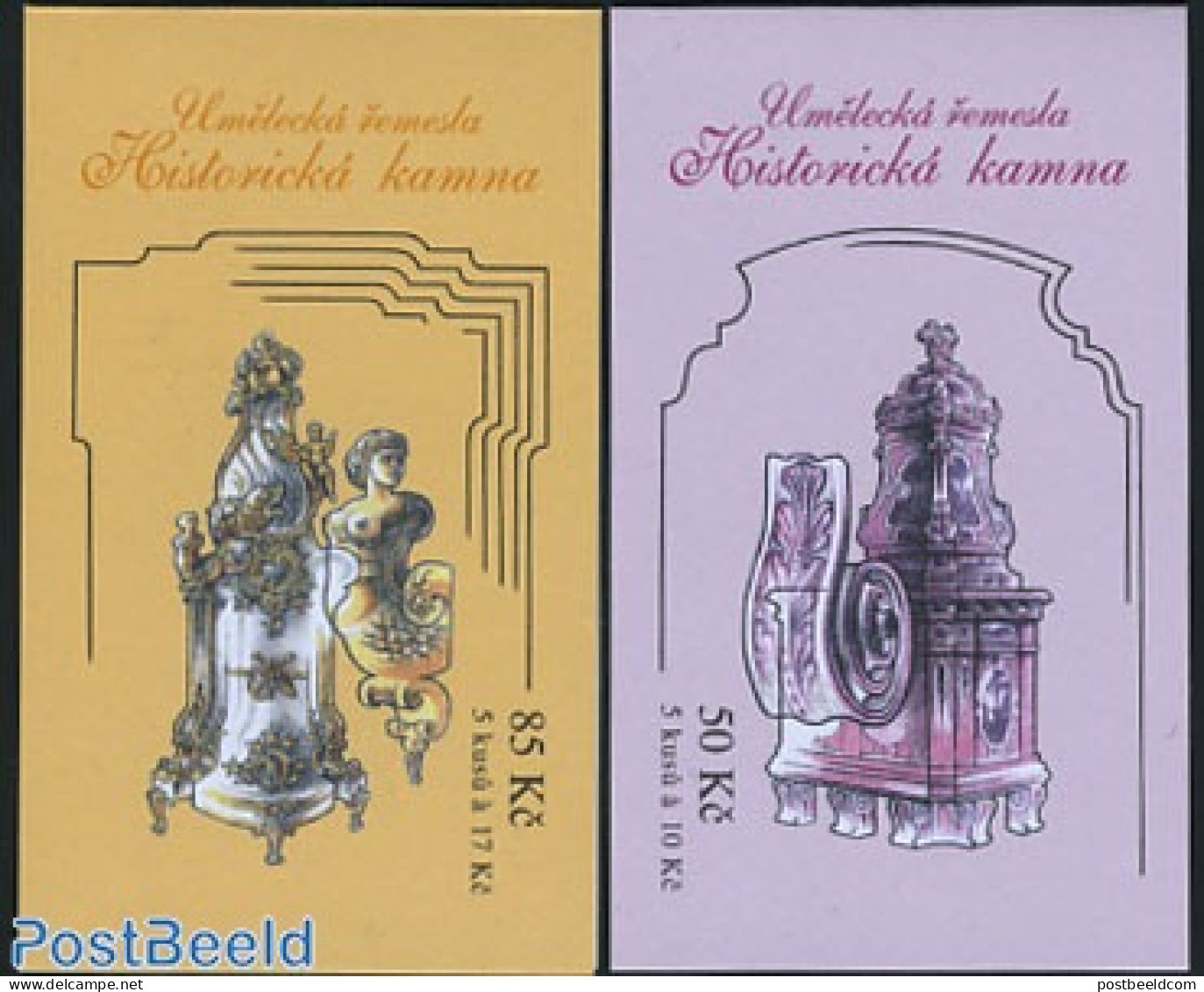 Czech Republic 2008 Historical Ovens 2 Booklets, Mint NH, Stamp Booklets - Autres & Non Classés
