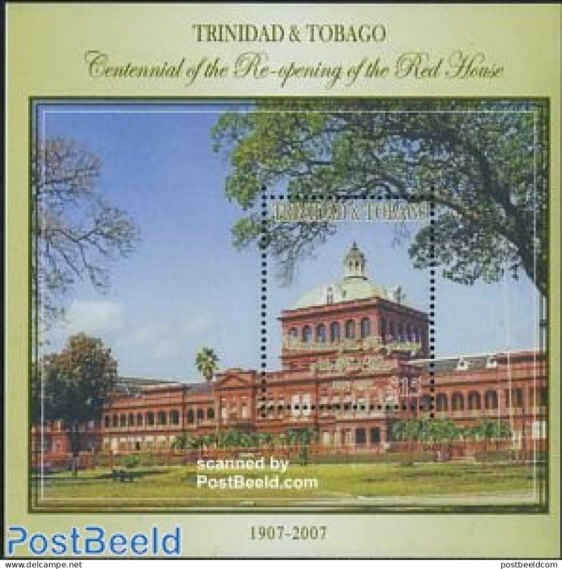 Trinidad & Tobago 2007 Re-opening Of The Red House S/s, Mint NH, Art - Architecture - Trinidad & Tobago (1962-...)