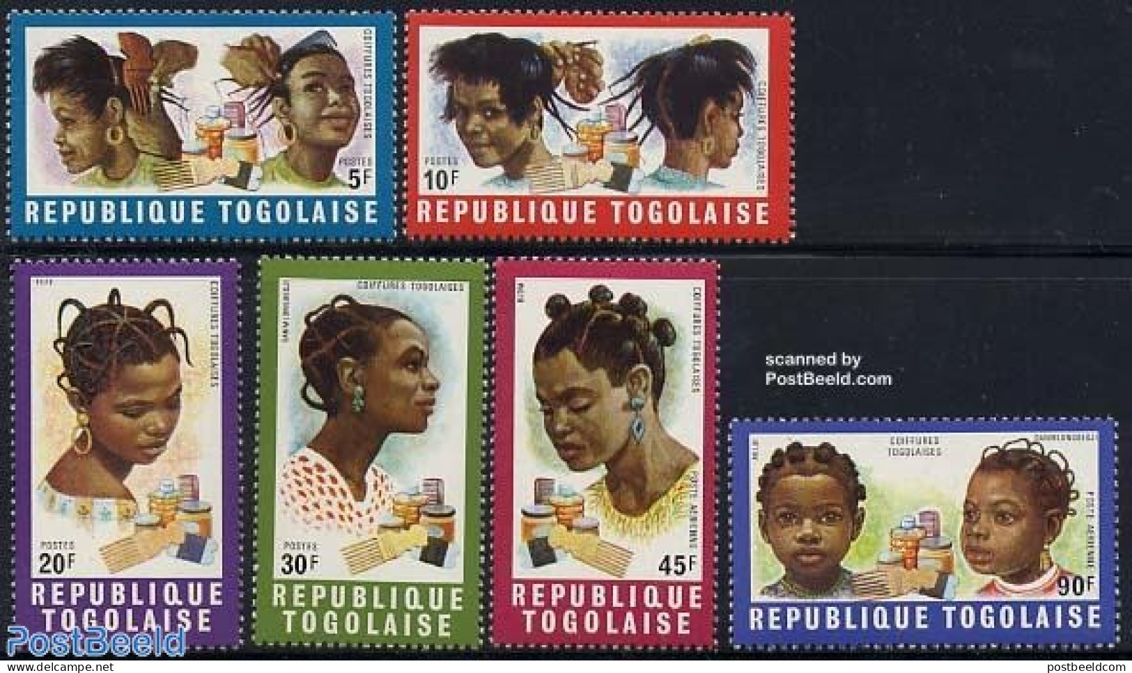 Togo 1970 Hair Dressings 6v, Mint NH, Various - Costumes - Disfraces