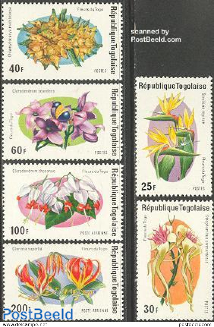 Togo 1975 Flowers 6v, Mint NH, Nature - Flowers & Plants - Togo (1960-...)