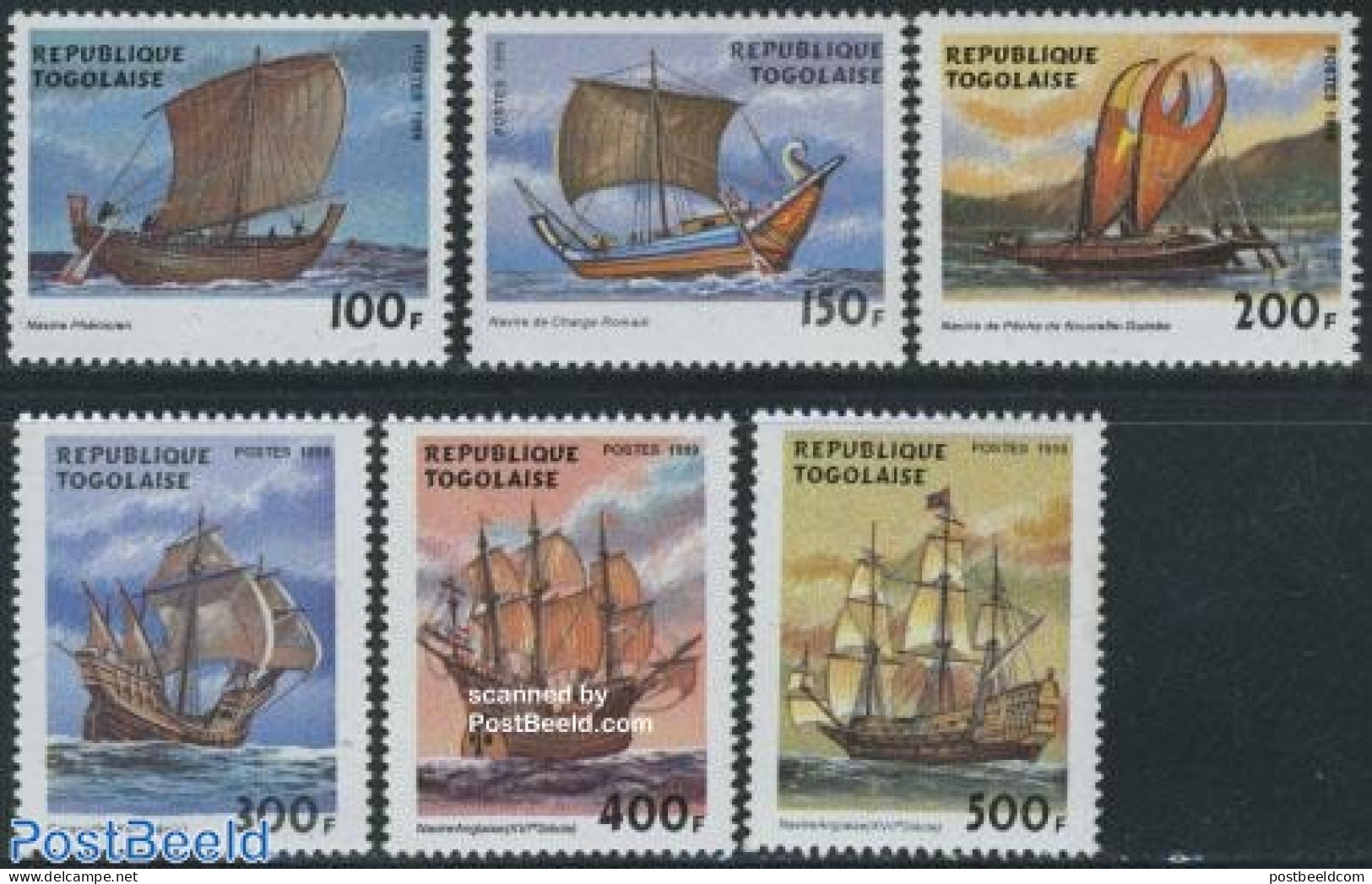 Togo 1999 Sailing Ships 6v, Mint NH, Transport - Ships And Boats - Boten